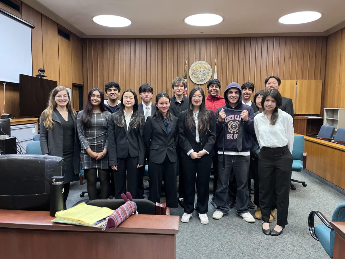 Amador Valley Mock Trial members attend competitions in a simulated courtroom atmosphere.