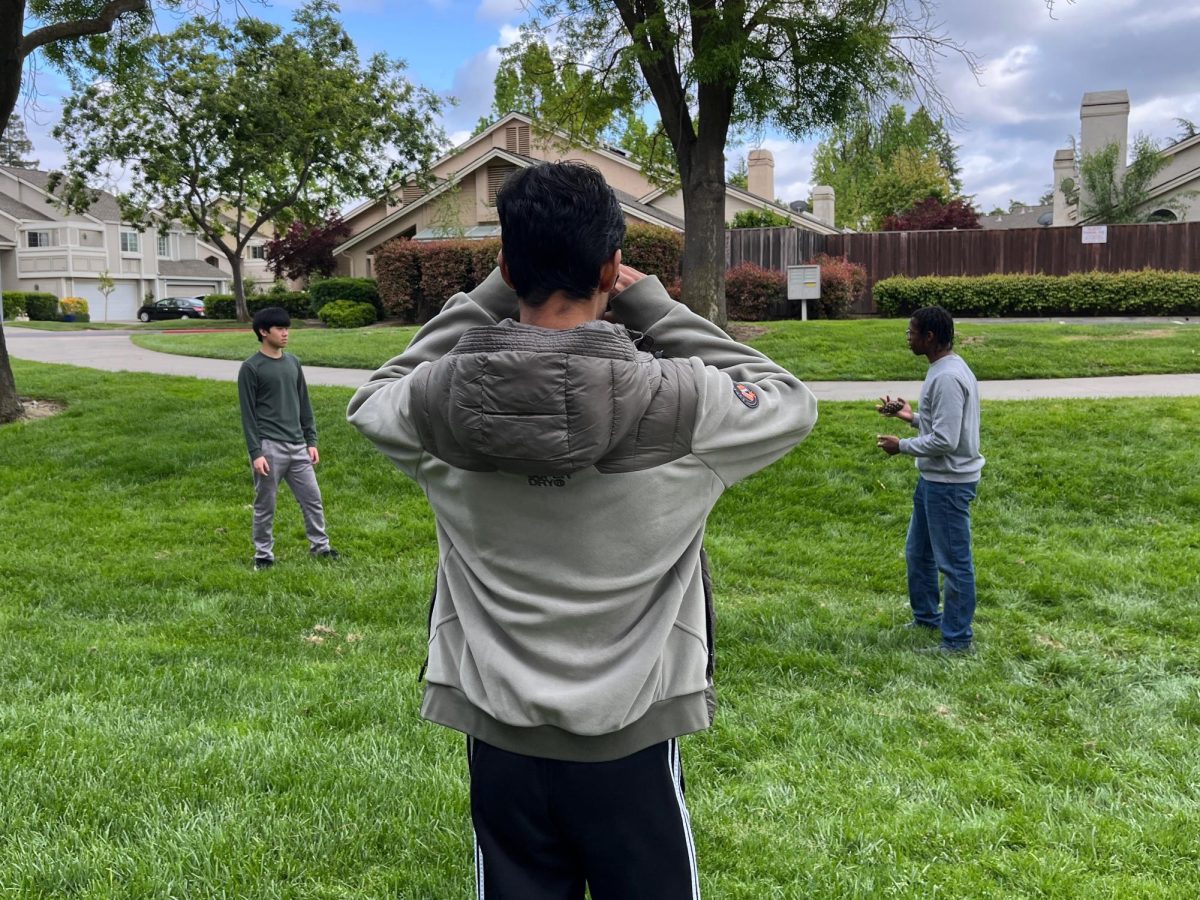 Akarsh Singh ('25) films Lael Harris ('25) and Josh Lin ('25) enacting a thrilling action scene for their Video Production film, "Michael II".