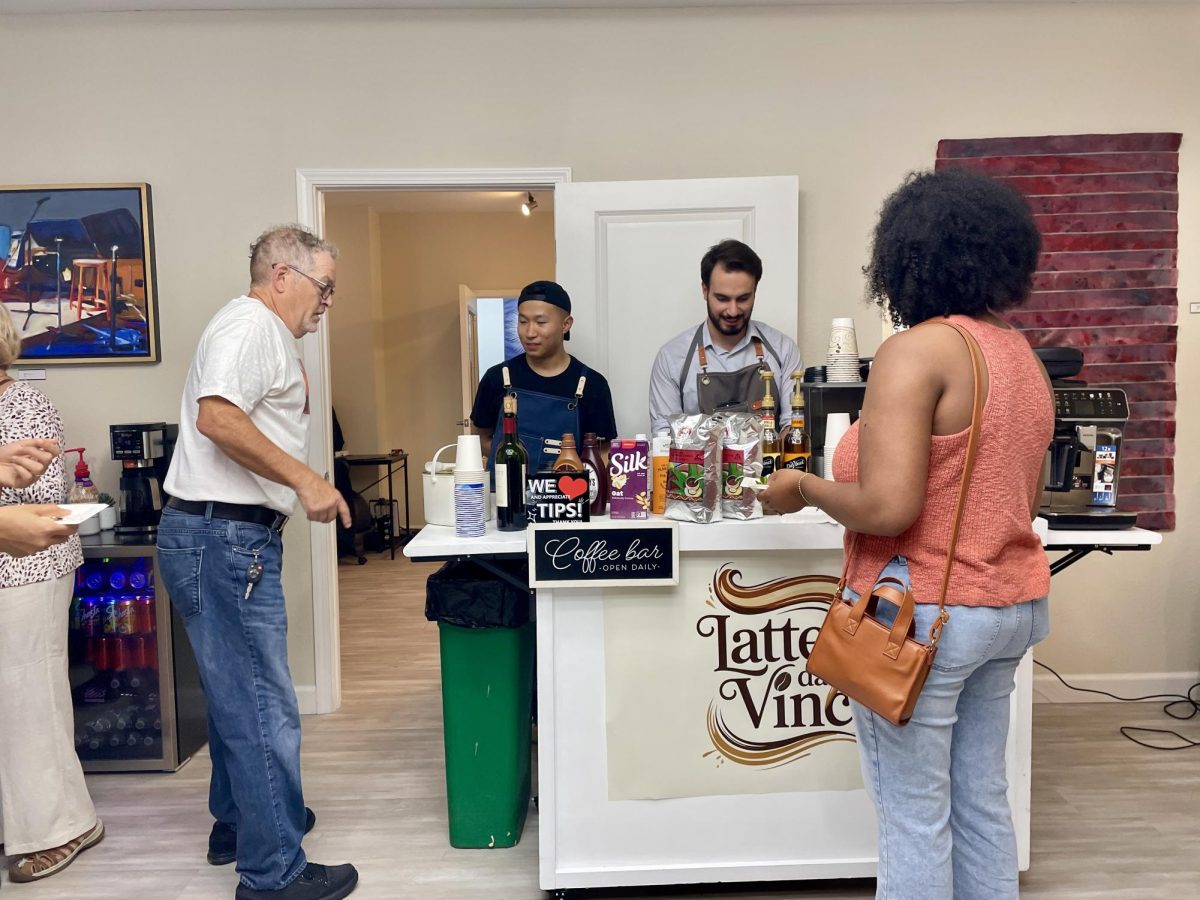 Inside, the coffee bar offers a variety of drinks for prices as low as $2.50.