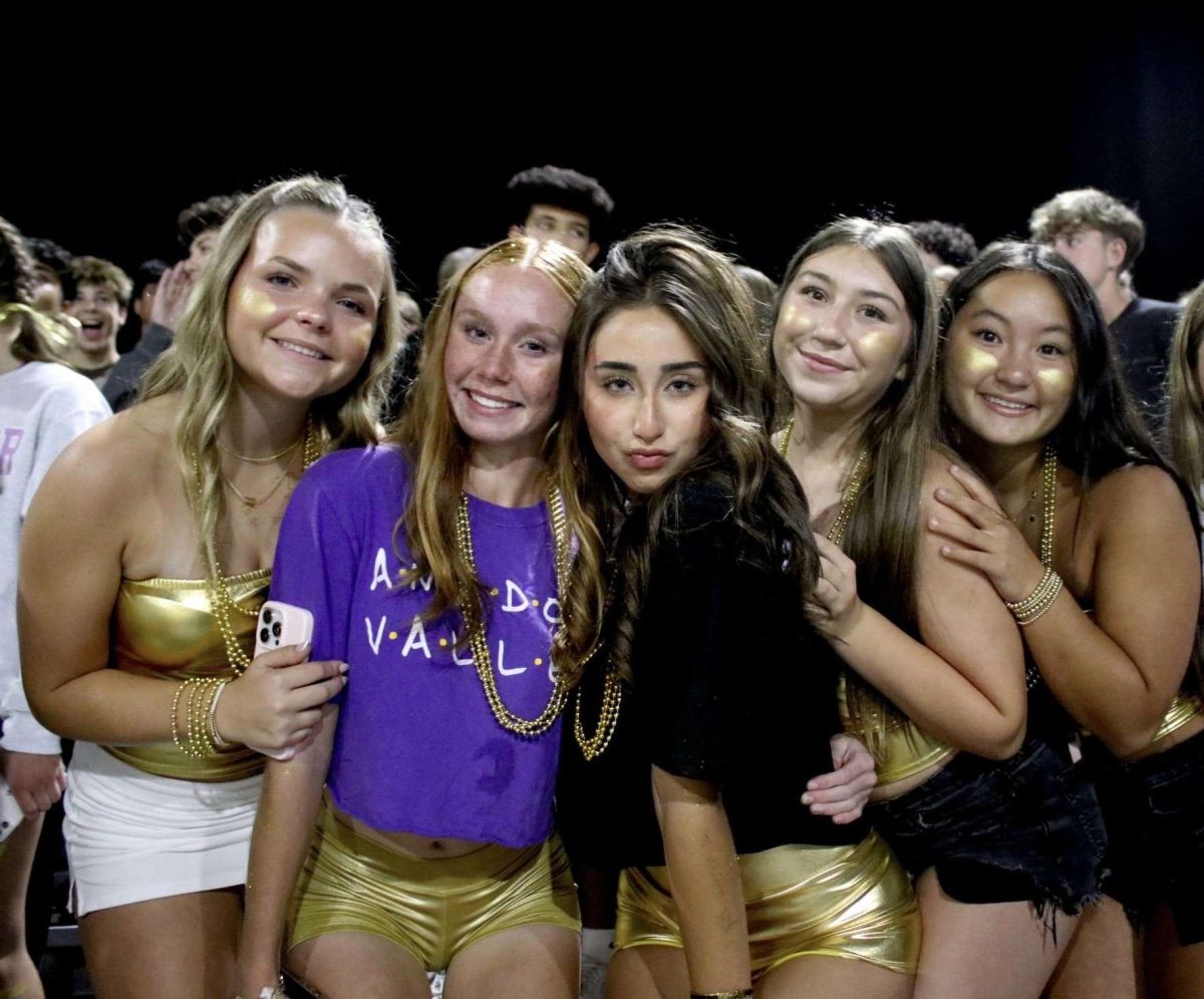 AV students deck out in all gold for the Gold Rush theme, for the first FNL game!