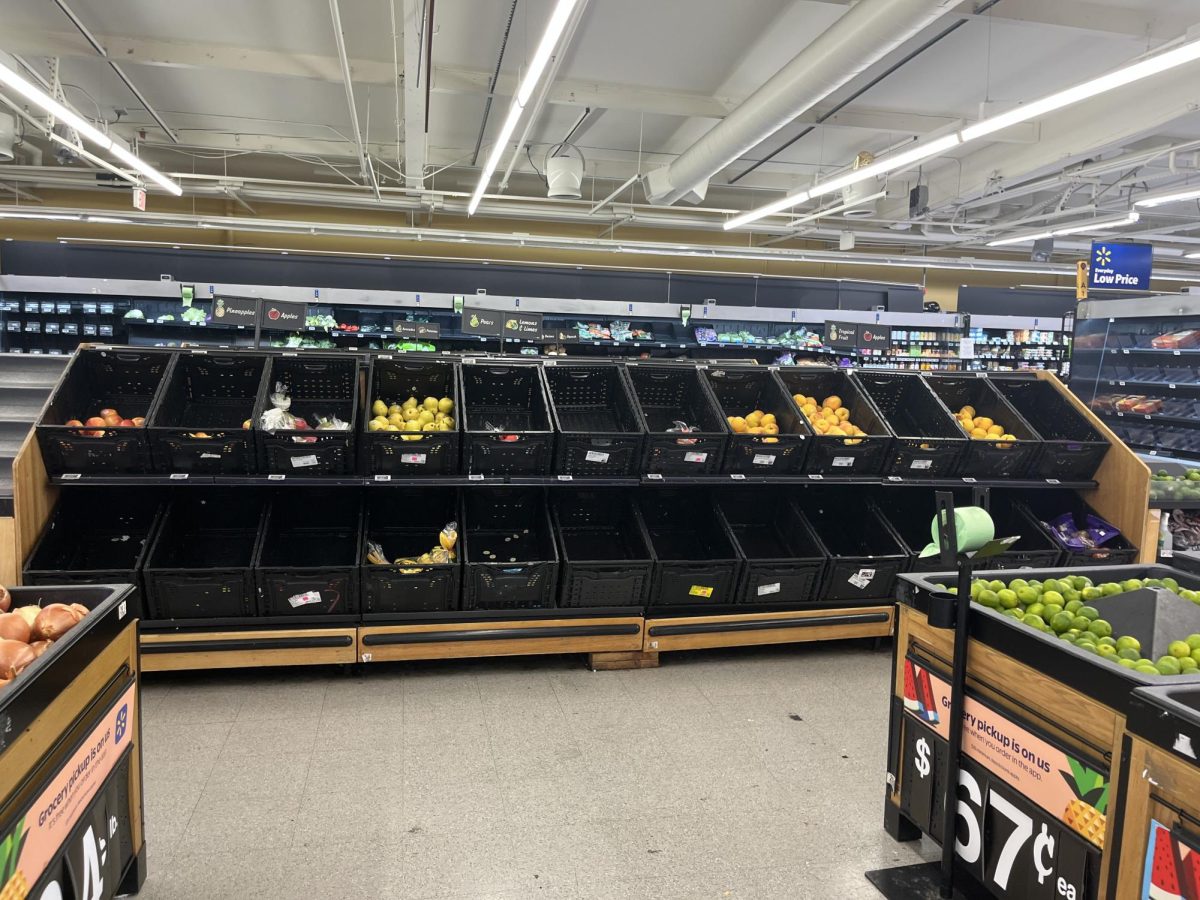 As the closing date nears, items and produce empty out. The produce section has now been completely removed.