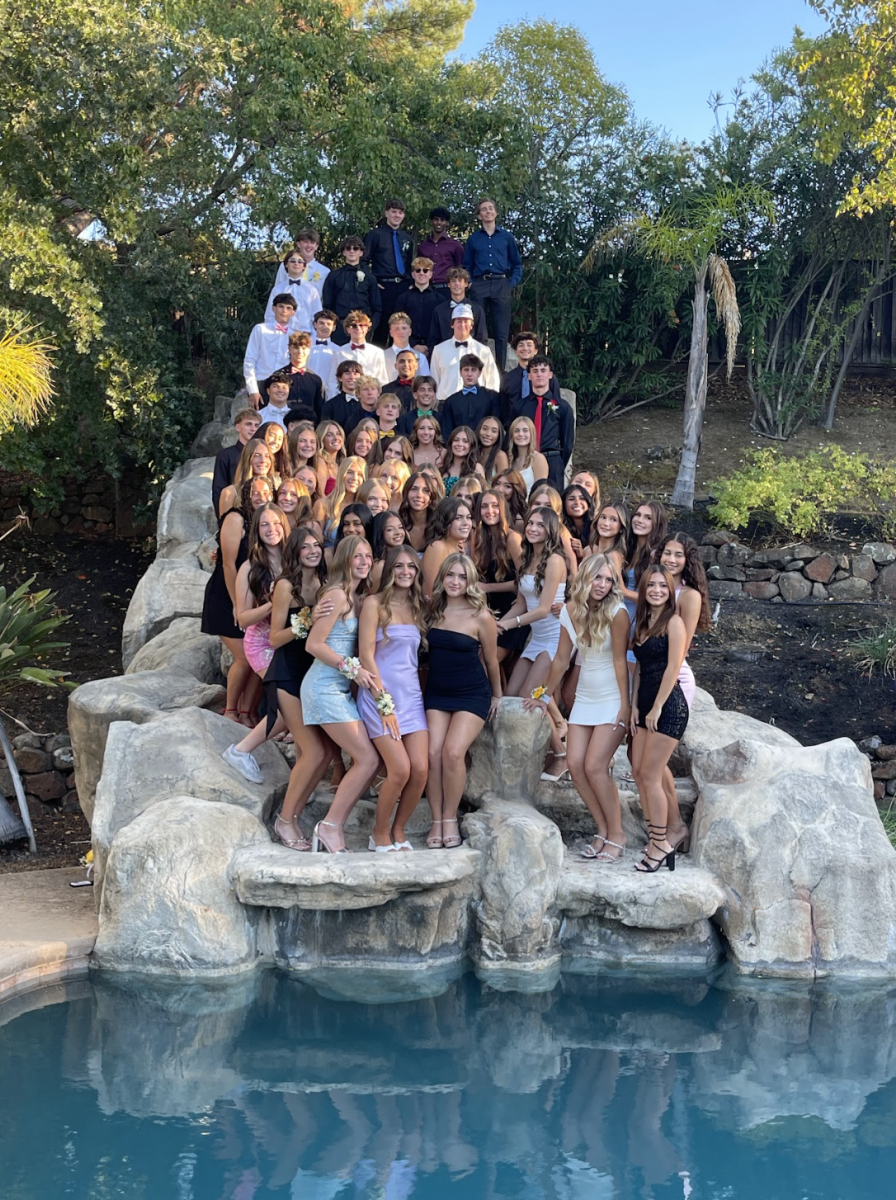 Students pose for homecoming pictures.