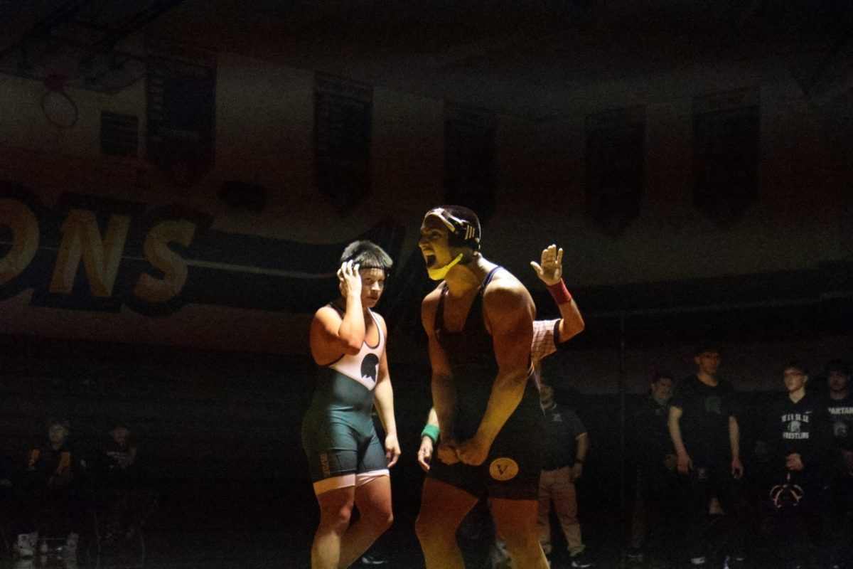 Amador Valley Wrestling celebrates a victorious match early on in the season.