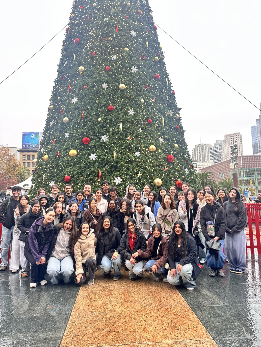 Red Cross students gather at the Chase Center Plaza after a rainy day spent helping the homeless in San Fransisco.