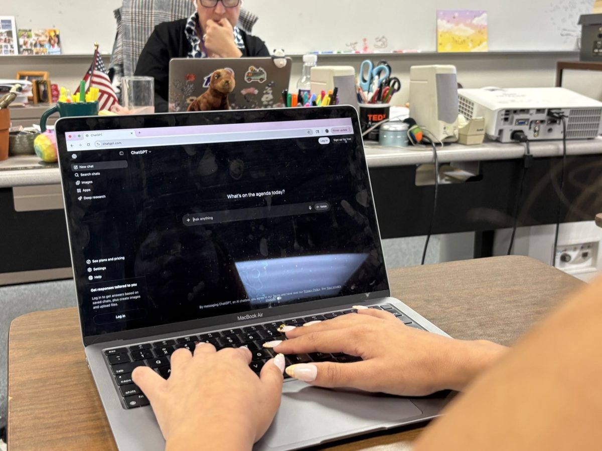 AV student logs onto Chat GPT, an increasingly common sight. Students have reported using Artificial Intelligence models not just for schoolwork, but also for personal companionship, asking AI for help with social interactions and more. 