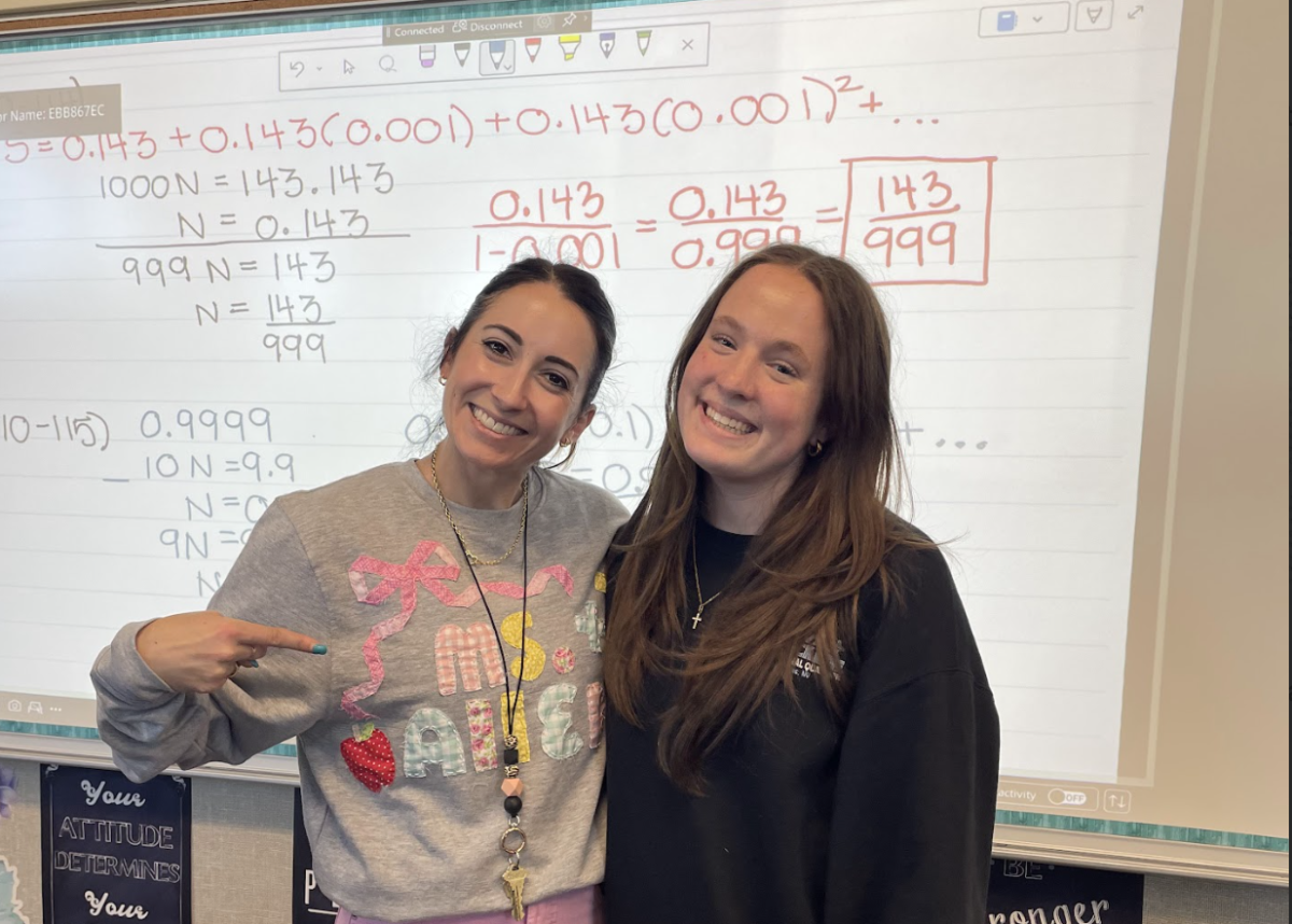 Lexi Shimojima ('27) shows her appreciation for her math teacher, Samantha Allen.